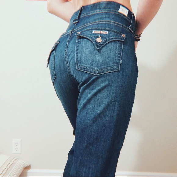 Hudson But lift Back Pocket Boot Cut Blue Jeans - Picture 2 of 4